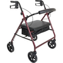 Drive Medical Bariatric Rollator with 8 Inch Wheels Burgundy, 2 Each