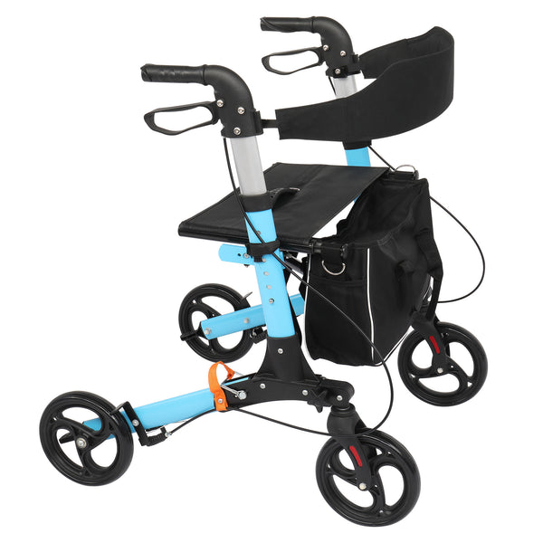 Aluminum Frame Folding Lift Walker blue