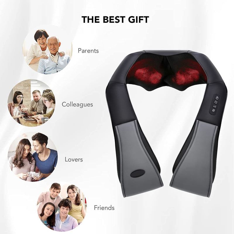 Neck And Shoulder Massage Shiatsu Back Massager With Optional Heat And 3 Intensity Adjustable For Muscle Pain Relief