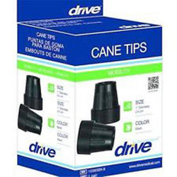 Cane Tips for 1 Cane Diameter Black (Pair) retail box