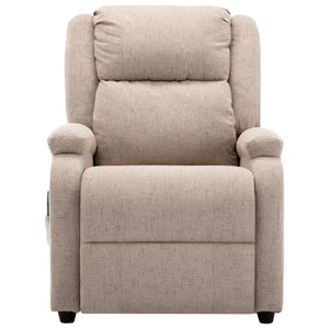 Homecare Massage Recliner Chair with Adjustable Backrest, Footrest, and 6-Point Vibration, Cream Fabric