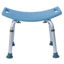 Simple Bath Chair, Blue, 7-Level Adjustable Height, 1.35mm Thick Legs, 450 lbs Capacity
