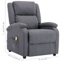 Electric Massage Fabric Recliner, Dark Gray
