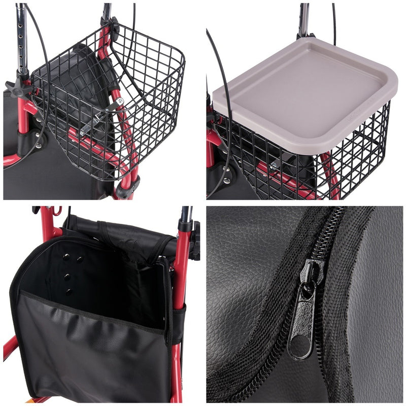 Drive Medical 3 Wheel Rollator, Two side Handles