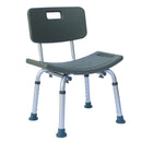 FCH Medical Bathroom Safety Shower Tub Aluminium Alloy Bath Chair Transfer Bench with Back & Handle Blue