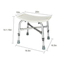 FCH Heavy Duty Aluminium Alloy Bath Chair Bench, White