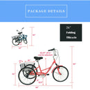 Three Wheel Bike Large Basket, Adult Folding Tricycle Single Speed 24 Inc.