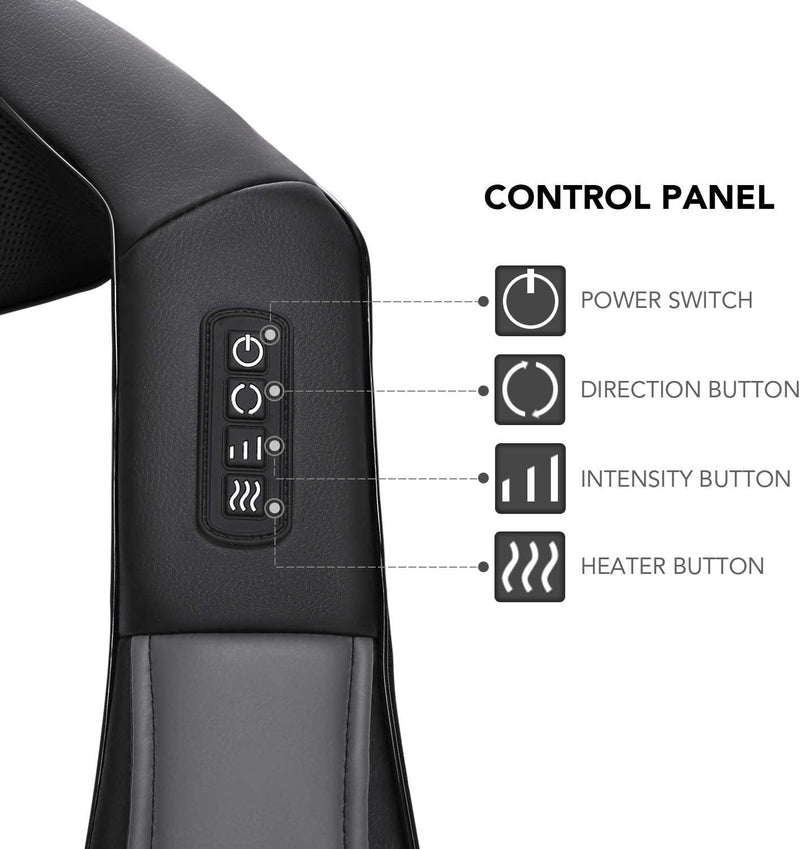 Neck And Shoulder Massage Shiatsu Back Massager With Optional Heat And 3 Intensity Adjustable For Muscle Pain Relief