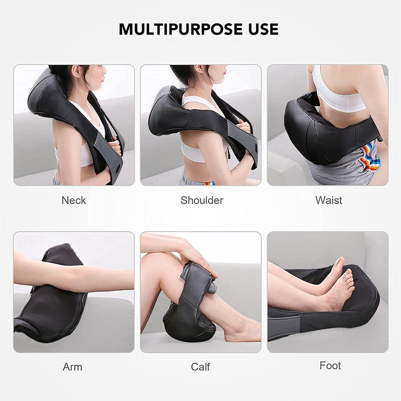 Neck And Shoulder Massage Shiatsu Back Massager With Optional Heat And 3 Intensity Adjustable For Muscle Pain Relief