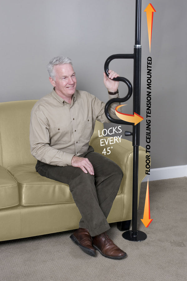 Security Pole and Curve Grab Bar
