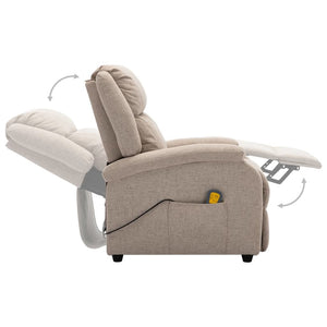 Homecare Massage Recliner Chair with Adjustable Backrest, Footrest, and 6-Point Vibration, Cream Fabric Hover