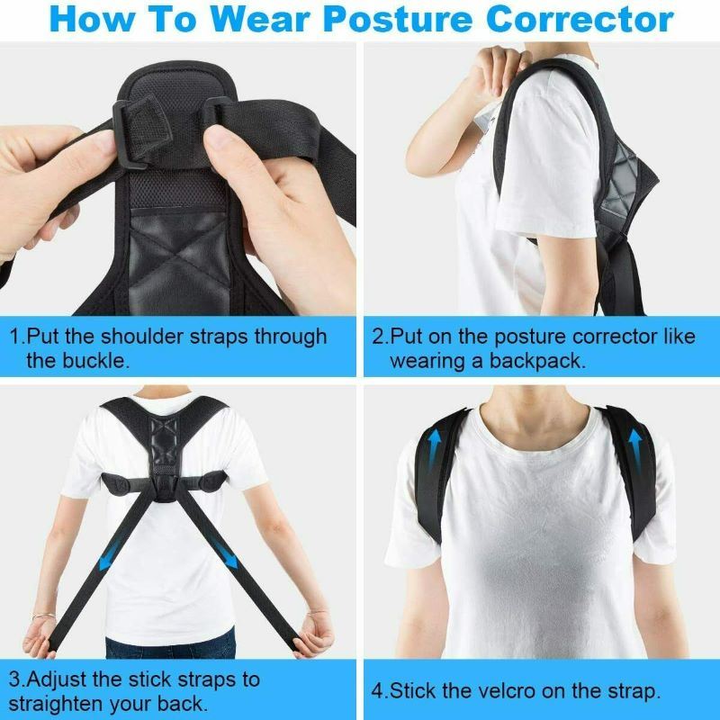 Adjustable Back Posture Corrector Shoulder Straightener Brace Neck Pain Relief For Men and Women