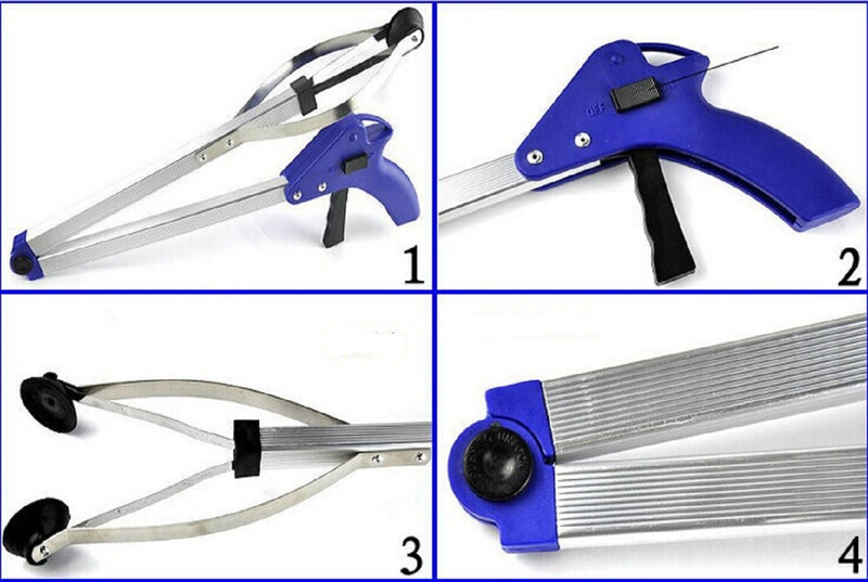 ALL4U Foldable Grab Reacher Tool with Extender Gripper Suction Claw Cups, 32 Inches