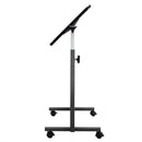 Multifunctional Adjustable Bedside Table MDF Iron 4 Wheels With Brake, Silver Gray