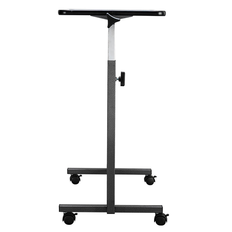 Multifunctional Adjustable Bedside Table MDF Iron 4 Wheels With Brake, Silver Gray