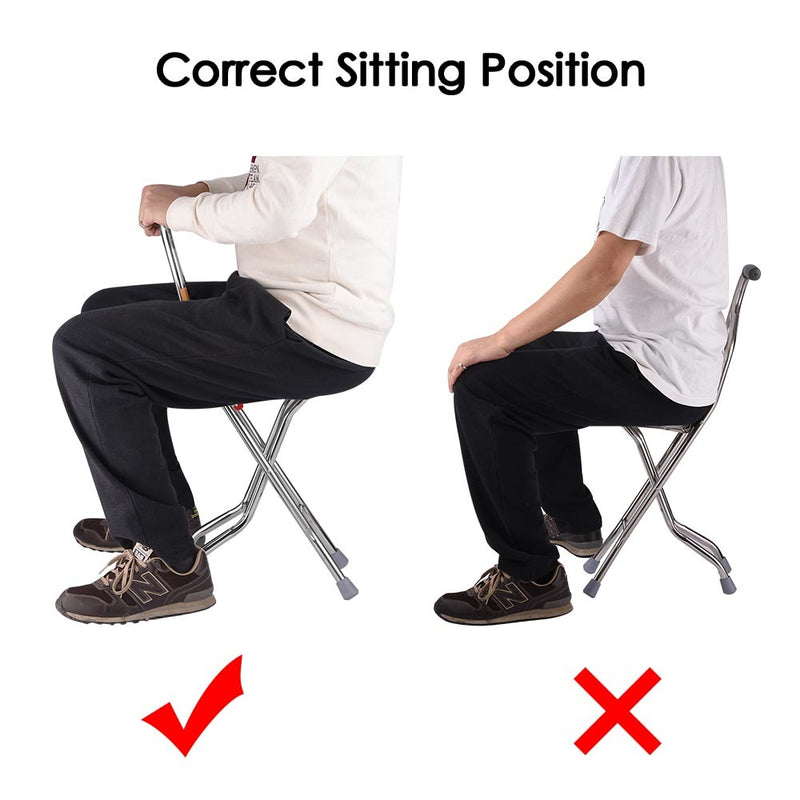 Walking Cane with Seat Aluminum Floding Chair Height Adjustable Heavy Stick stool