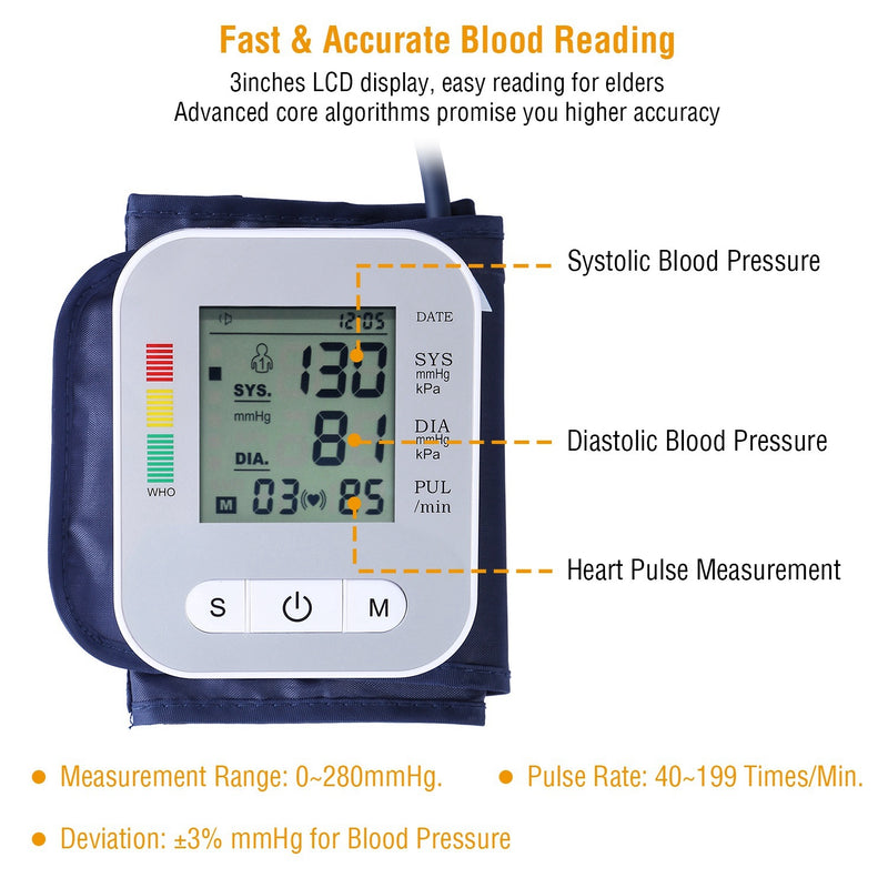 Digital-arm-blood-pressure-monitor-lcd-digital-heart-beat-bp-gauge-health-test-w-voice