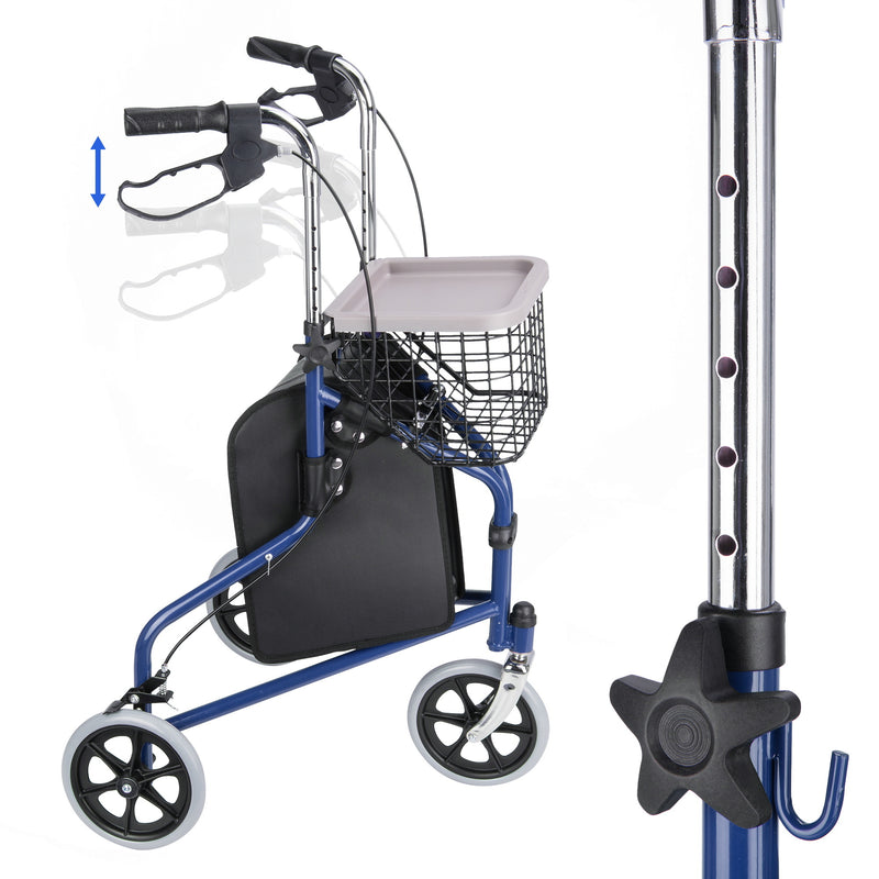 Adjustable Aluminium Alloy three Wheel Rollator