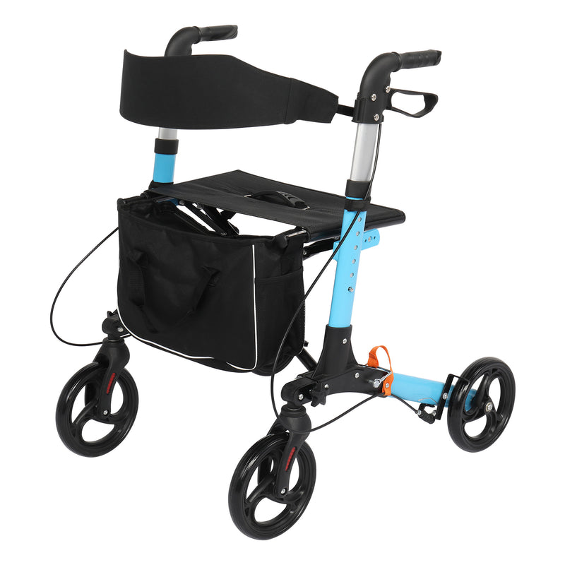 Aluminum Frame Folding Lift Walker blue