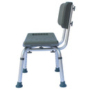 FCH Medical Bathroom Safety Shower Tub Aluminium Alloy Bath Chair Transfer Bench with Back & Handle Blue