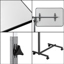 Multifunctional Adjustable Bedside Table MDF Iron 4 Wheels With Brake, Silver Gray