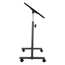 Multifunctional Adjustable Bedside Table MDF Iron 4 Wheels With Brake, Silver Gray