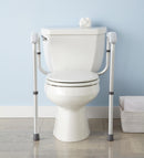 Adjustable Universal Toilet Safety Rail with Aluminum Frame and 375 Lbs Capacity