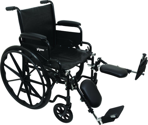ProBasics K1 Lightweight Wheelchair 20 x16 Inches Seat Flip Back Detachable Arms And Elevating Leg Rests